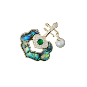 New Chinese classical Ruyi pipa brooch, women's high-end exquisite cheongsam, chest flower temperament, Chinese style, ancient style, Hanfu accessories